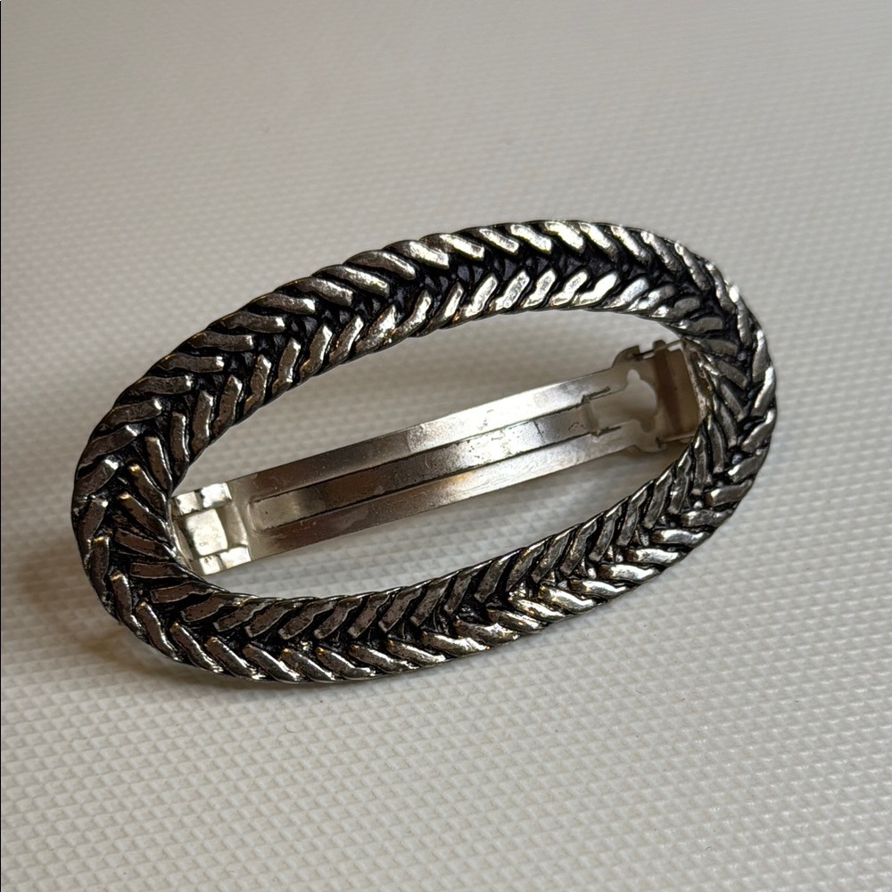 Silver Braided Hair Clip